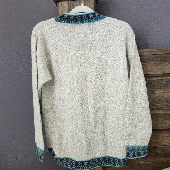 Inka Tradition Baby Alpaca Peruvian Fair Isle Sweater Medium Pullover Cozy Cabin - Picture 9 of 15